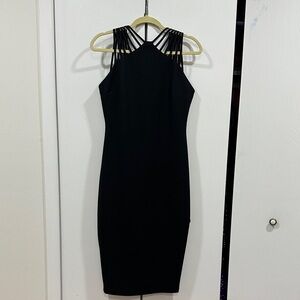Multi-strap black dress